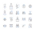 Real property tech line icons collection. PropTech, Automation, Blockchain, Augmented Reality, Machine Learning, Data Royalty Free Stock Photo