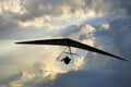 Real racing sport hang glider silhouette Royalty Free Stock Photo