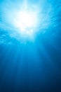 Real Ray of light from Underwater Royalty Free Stock Photo