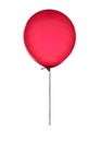 Real red party balloon isolated on white.