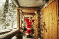 The real Santa Claus knocks on the door.