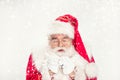 Real Santa Claus in snow Royalty Free Stock Photo