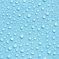 Real seamless texture condensation water droplet on light blue background.