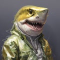 Real Shark Art In The Chromepunk Style By Yanjun Cheng Royalty Free Stock Photo