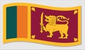 Real size waving flag of Sri Lanka vector. Waving Sri Lankan flag illustration