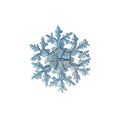 Real snowflake isolated on white background