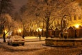 Real snowing winter. Ukrain- Lviv city Royalty Free Stock Photo