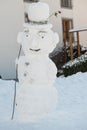 Real snowman - creatively decorated