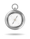 Real steel compass on a white background