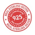 Real sterling silver sign or stamp Royalty Free Stock Photo