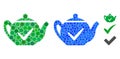 Real Teapot Mosaic Icon of Circles