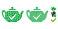 Real teapot Composition Icon of Ragged Elements