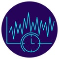 Real-Time Analytics Icon. Minimalistic neon outline Royalty Free Stock Photo