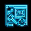 real time bidding neon glow icon illustration Royalty Free Stock Photo