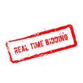 Real time bidding red rubber stamp isolated on. Royalty Free Stock Photo