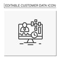 Real-time customer data line icon