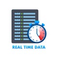 Real time data icon. Big data, database collection. Vector stock illustration.