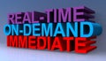 Real time on demand immediate on blue