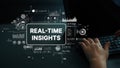 Real-Time Insights Visualization with Data Analytics Concepts and Hands on Computer Keyboard. Asymptotic smart data Royalty Free Stock Photo