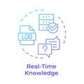 Real-time knowledge blue gradient concept icon