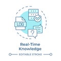 Real-time knowledge soft blue concept icon
