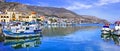 Real traditional Greece - Kalymnos island in Dodekanese. harbor view with fishing boats