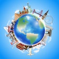 Real travel landmark around the world vector Royalty Free Stock Photo