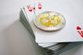 Ripple XRP token on deck of playing cards