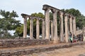 Real view of Temple 18, pillars an ancient Buddhist monument. World Heritage Site, Sanchi, Madhya Pradesh