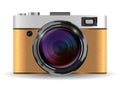 Real vintage brown compact pocket camera vector Royalty Free Stock Photo