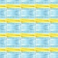 Real watercolor texture. Blue and yellow squares. Background painted on watercolor paper Royalty Free Stock Photo