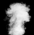 Real white steam on black background. Royalty Free Stock Photo