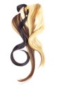 Real woman hair texture. Human hair weft, Dry hair with silky volumes. Real european human hair wallpaper texture. Brown