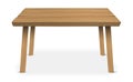 Real wood table on a white background
