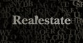 Realestate - 3D rendered metallic typeset headline illustration