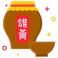 Realgar wine icon, Dragon Boat festival related vector