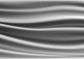 Realisitc silver fabric silk satin wave curve luxury background vector