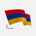 realisitc vector flag of Armenia