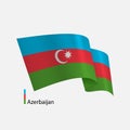 realisitc vector flag of Azerbaijan