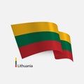 realisitc vector flag of Lithuania