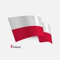 realisitc vector flag of Poland