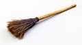 Realisitc Witch broom on white background, AI Generative. Royalty Free Stock Photo