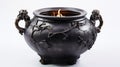 Realisitc witch cauldron on white background, AI Generative. Royalty Free Stock Photo