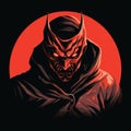 Realism Minimalist Illustration Of Pride Evil Angry Dark Shirt Mask