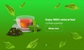 Vector illustration design template in realism style about tea