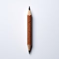 Realist Lifelike Accuracy: Brown Wooden Pencil In Symmetrical Asymmetry