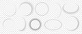 RealistiÃÂ vector shadows set isolated on transparent background. Round, circle, oval shapes of shadows Royalty Free Stock Photo