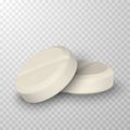 Realistic 3d pill in cartoon style. Medicine and drugs tablet, medical supplements. Vector illustration