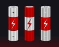 Realistic AA Type Battery. Vector Set Royalty Free Stock Photo