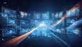 Realistic and abstract visualization representing customization in application development with dynamic digital displays Royalty Free Stock Photo